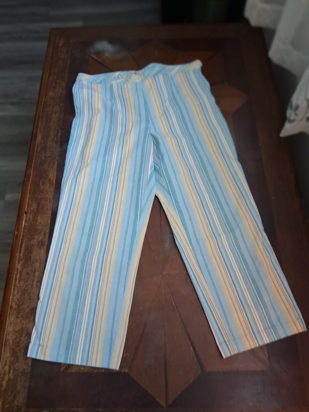 Duck Head Blue and Cream Striped Capris